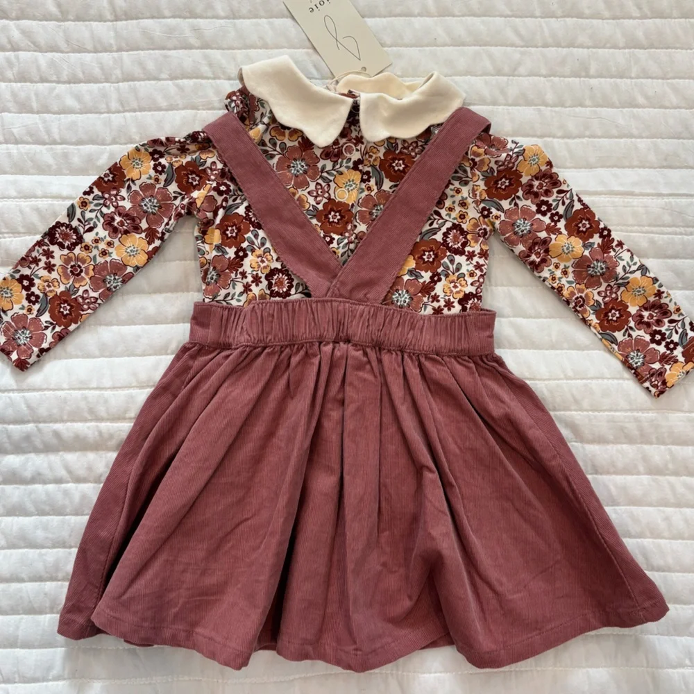 NWT Joie 2 Piece Corduroy Dress & Floral Shirt 12M - Picture 4 of 6